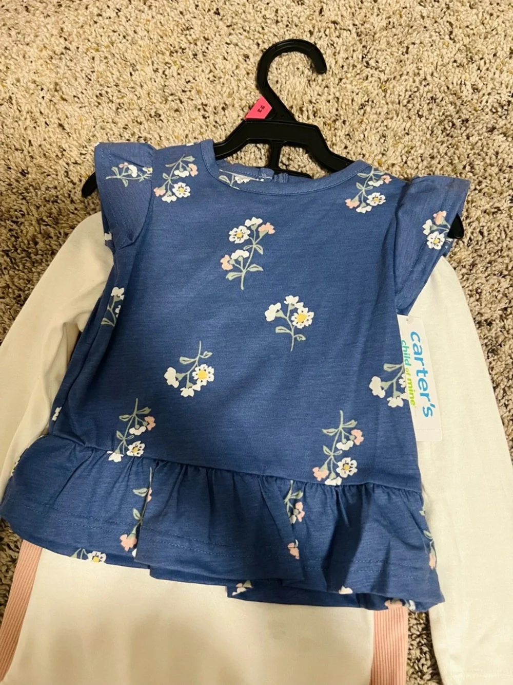 NWT Carter's 3pc Baby Girl Outfit Set 18M Floral Blue Pink
